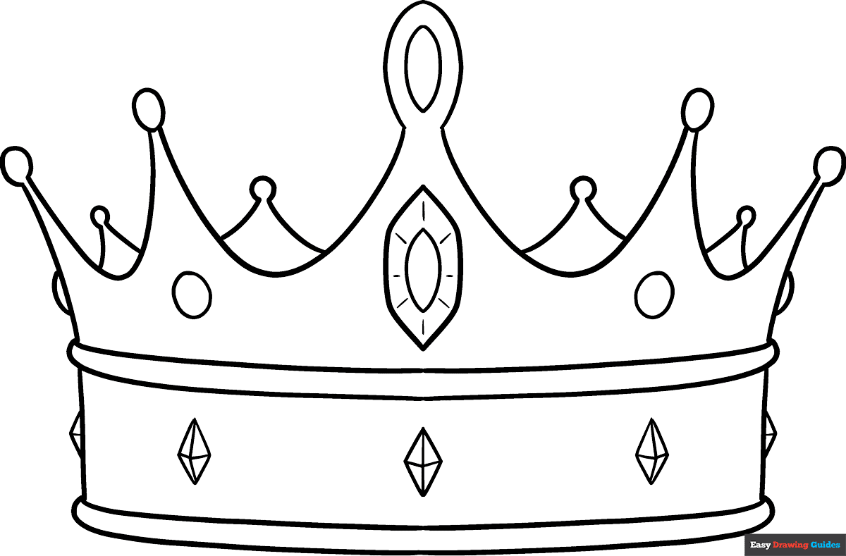 Crown Coloring Page Easy Drawing Guides