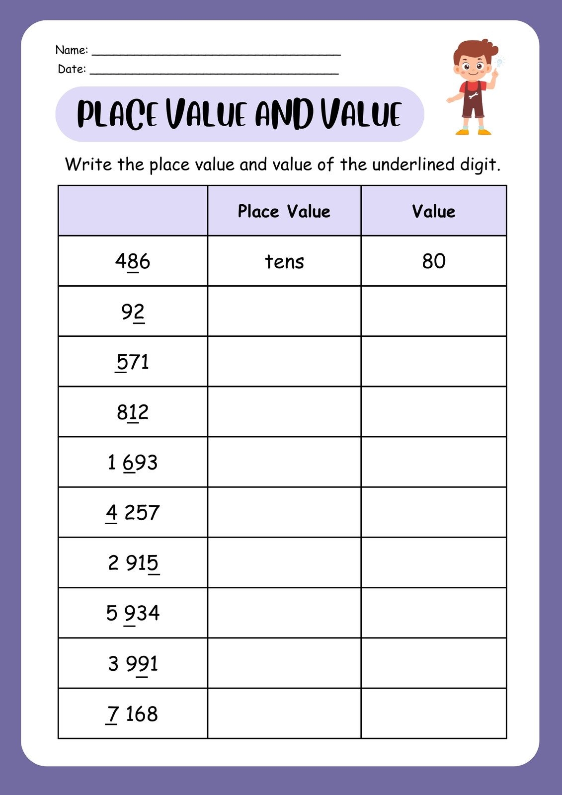 Customize 121 Place Value Worksheets Templates Online Canva
