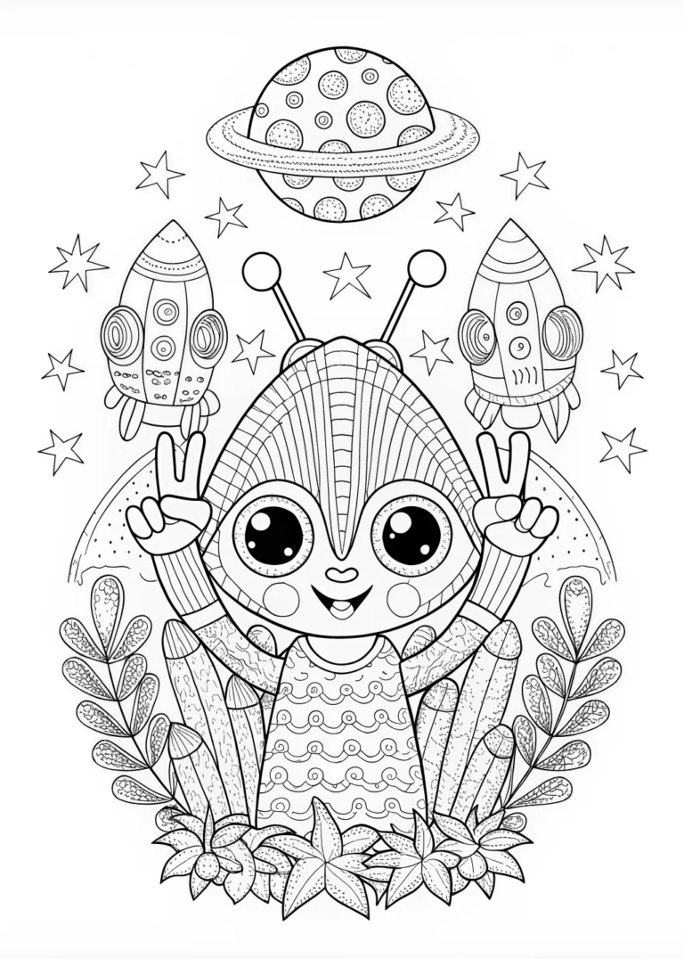 Cute Alien With Big Eyes Coloring Page Free Printable Cute Alien With Big Eyes Coloring Page Free Printable