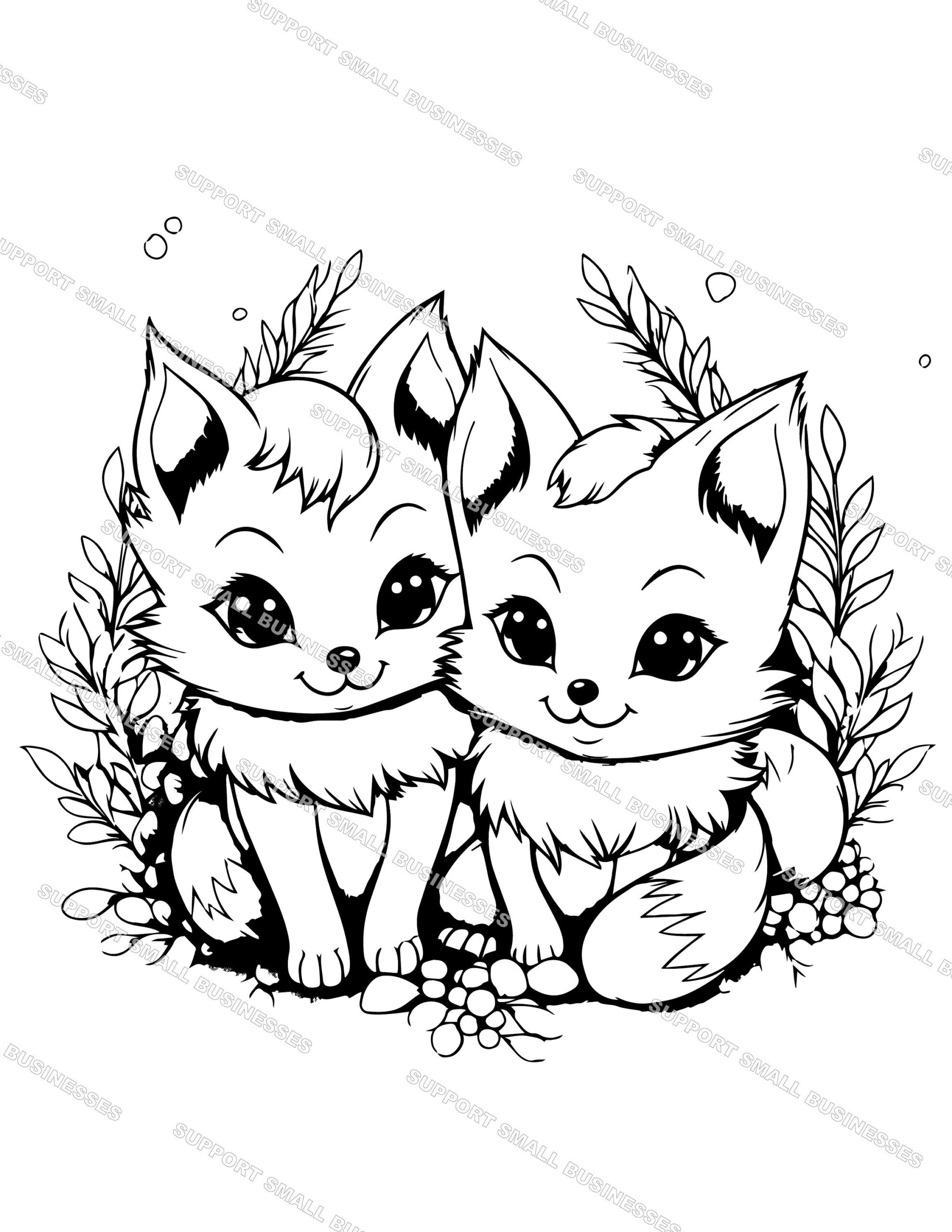 cute fox coloring pages