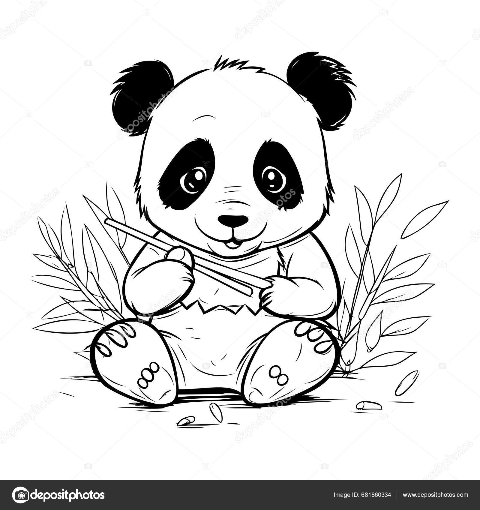 coloring page of a panda bear