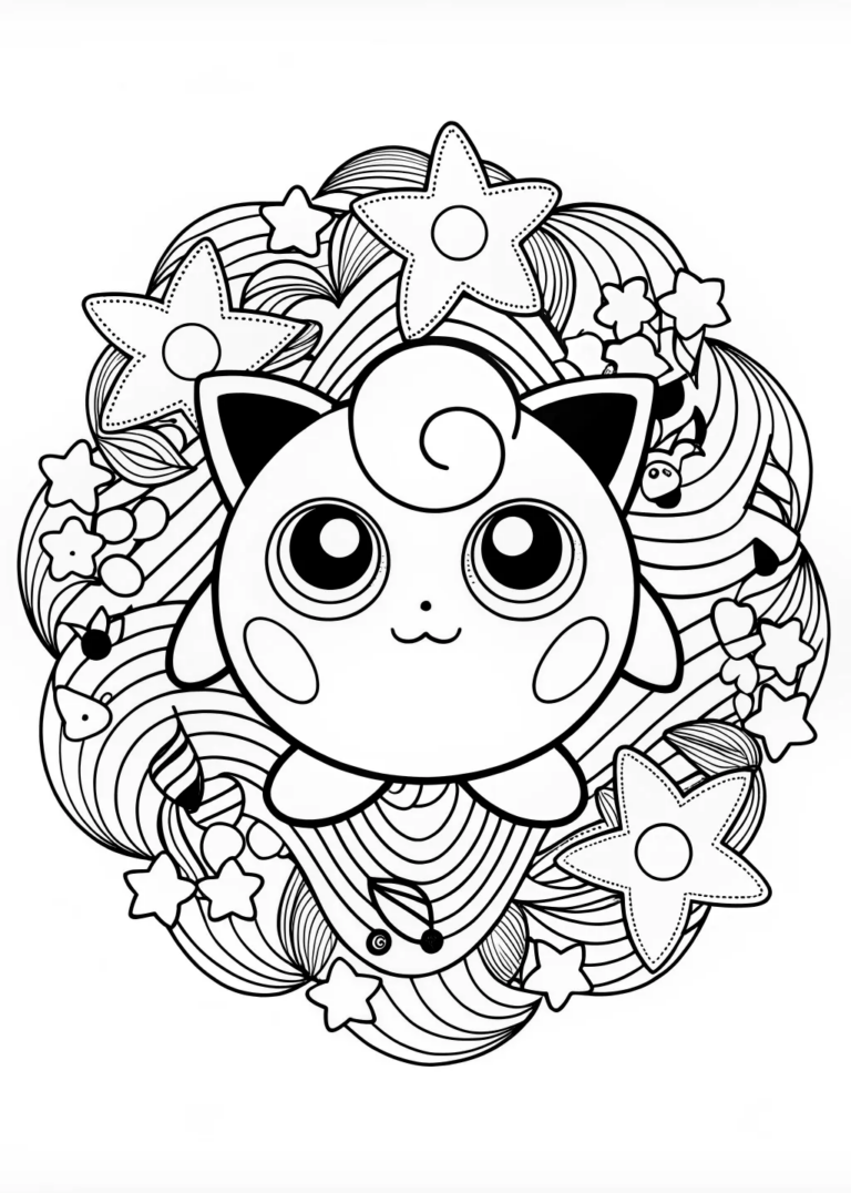 Cute Jigglypuff In The Forest Coloring Page Free Printable Cute Jigglypuff In The Forest Coloring Page Free Printable
