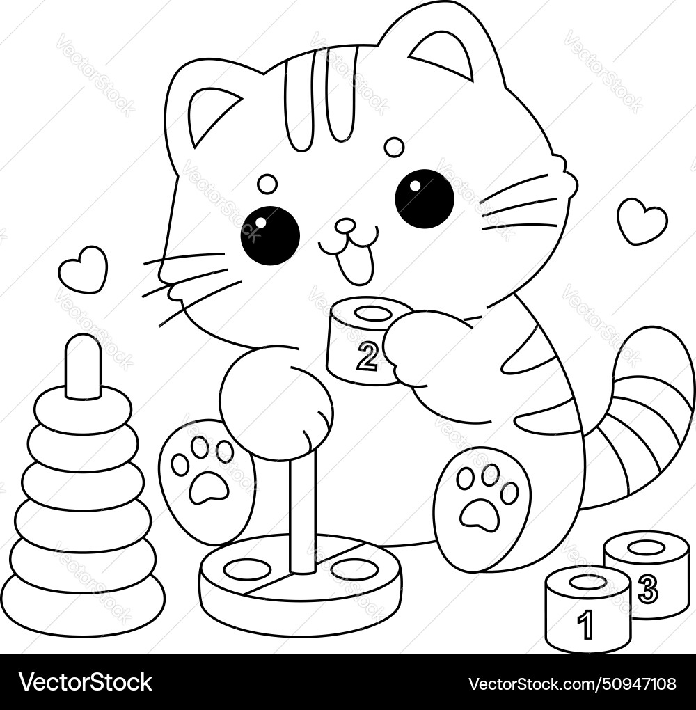 adorable kitten coloring pages