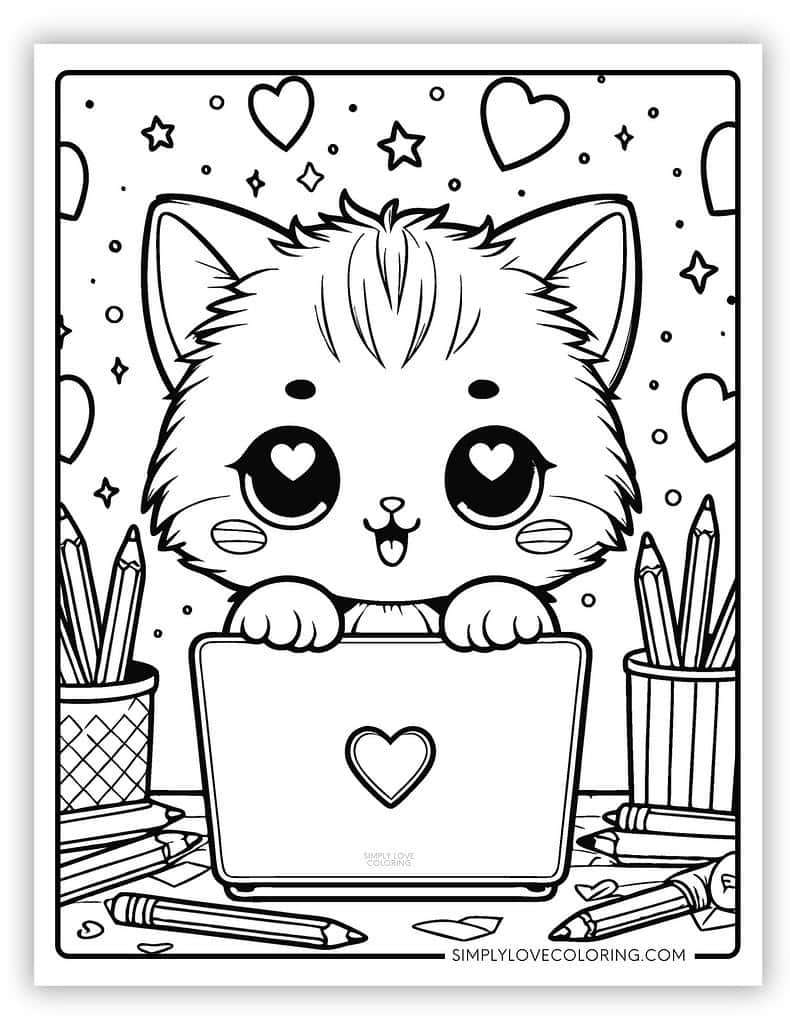 kitty coloring page