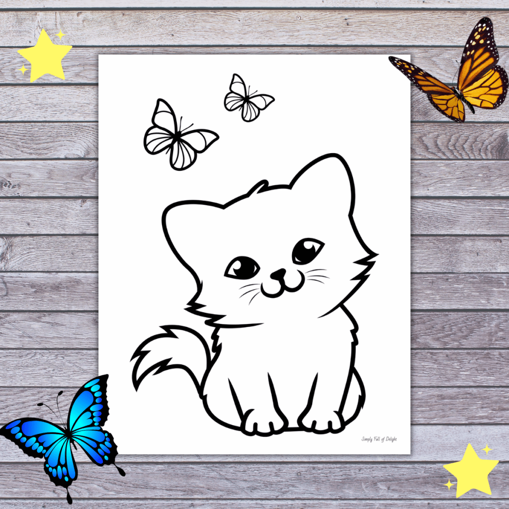 cat coloring pages free printable