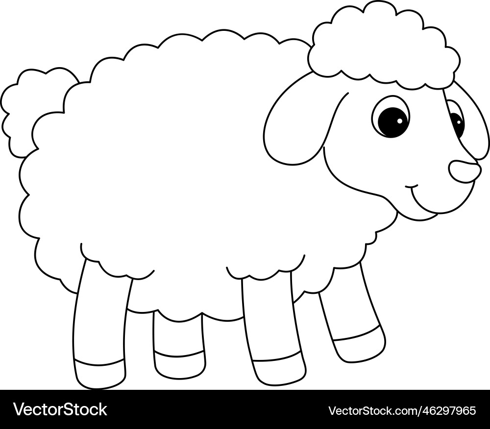 Cute Sheep Coloring Page For Kids Royalty Free Vector VectorStock Cute Sheep Coloring Page For Kids Royalty Free Vector VectorStock