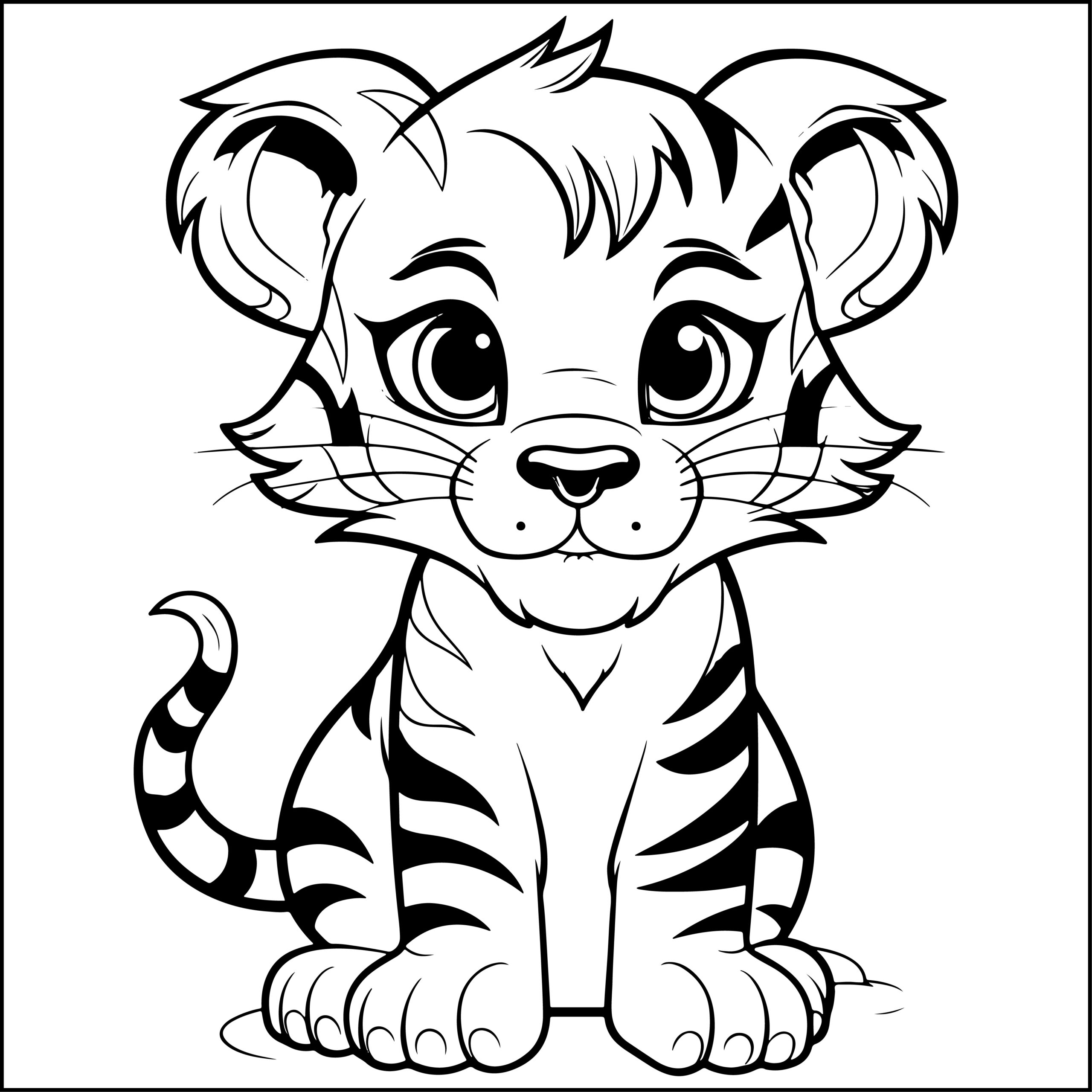 Cute Tiger Coloring Book For Girls Boys Big And Simple Baby Tiger Coloring Pages Made By Teachers