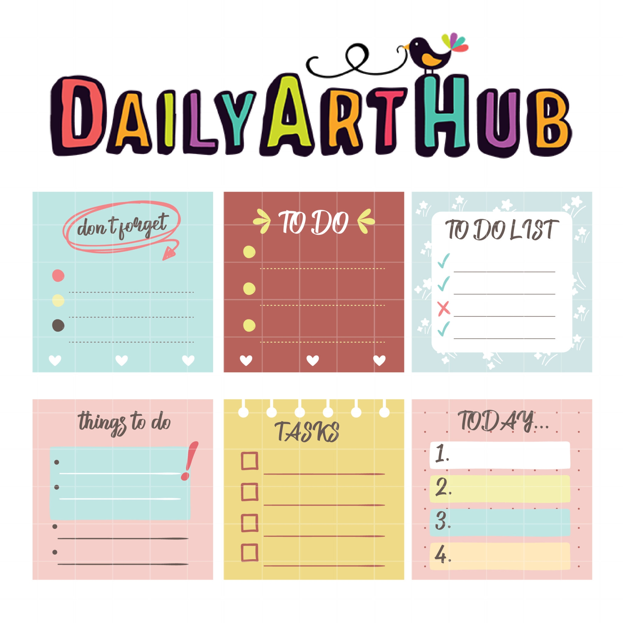 Cute To Do List Notepad Clip Art Set Daily Art Hub Graphics Alphabets SVG