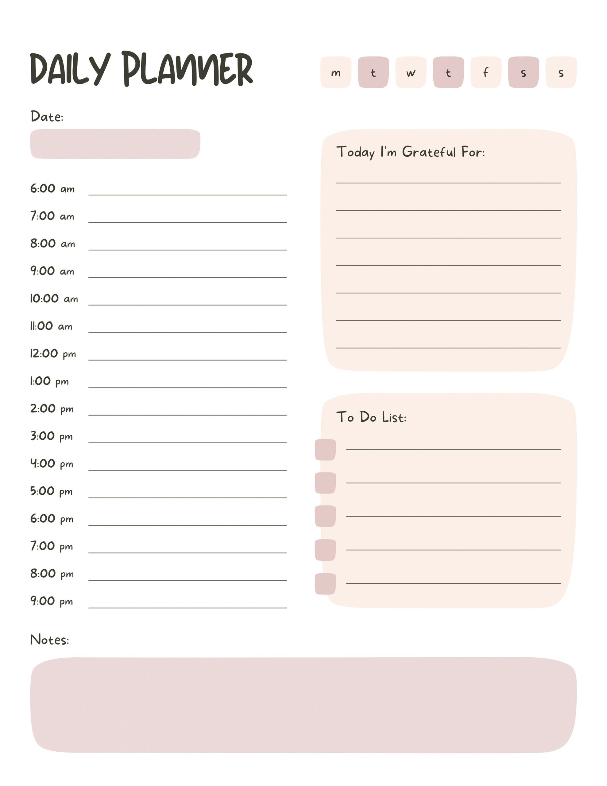 DAILY PLANNER To Do List Printable Productivity Day Planner For Work Work Day Diary Insert Template Pdf Excel Organize Etsy