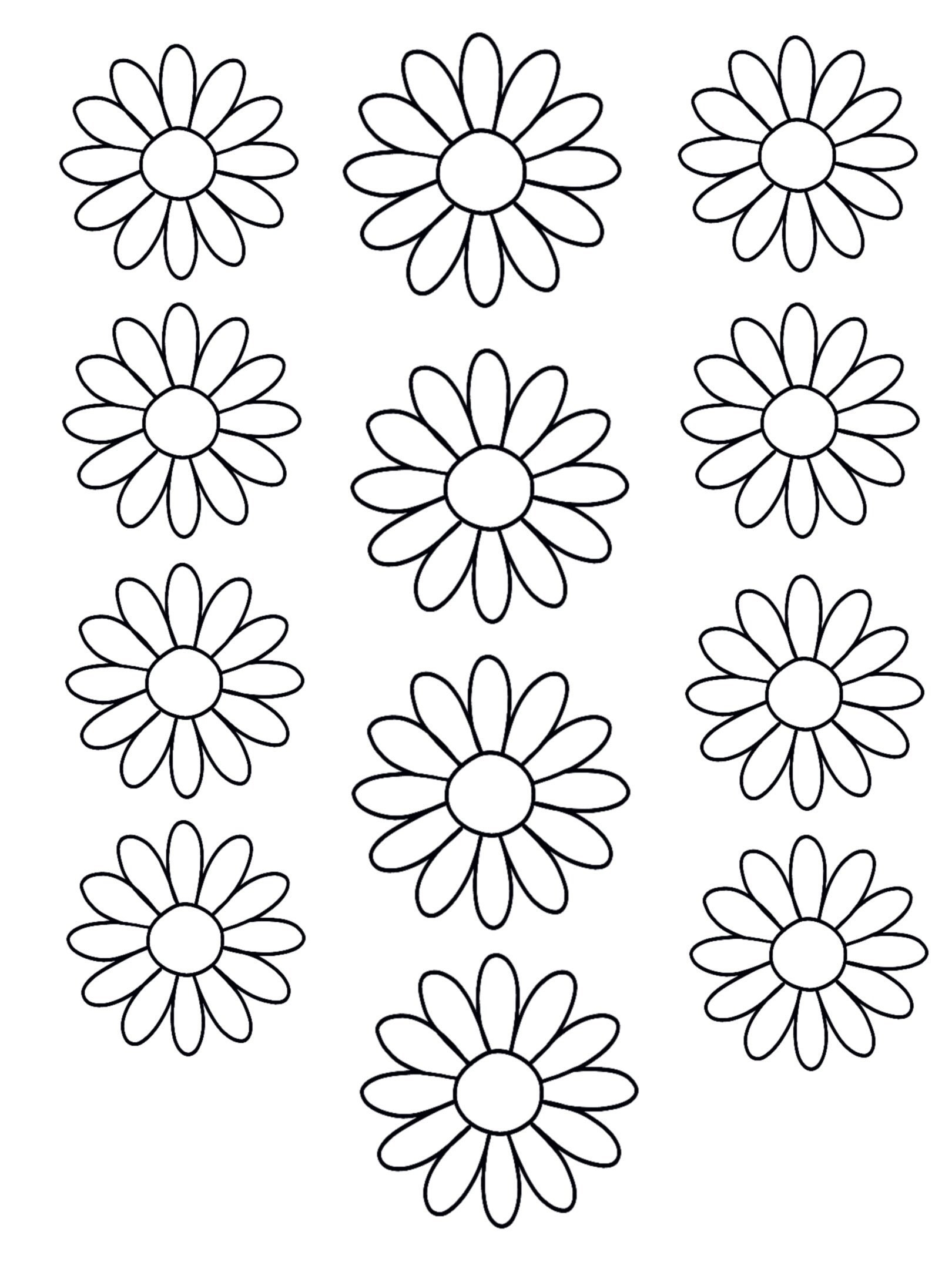 Daisy Coloring Page Full Page Of Daisy s JPEG Black And White Printable Etsy