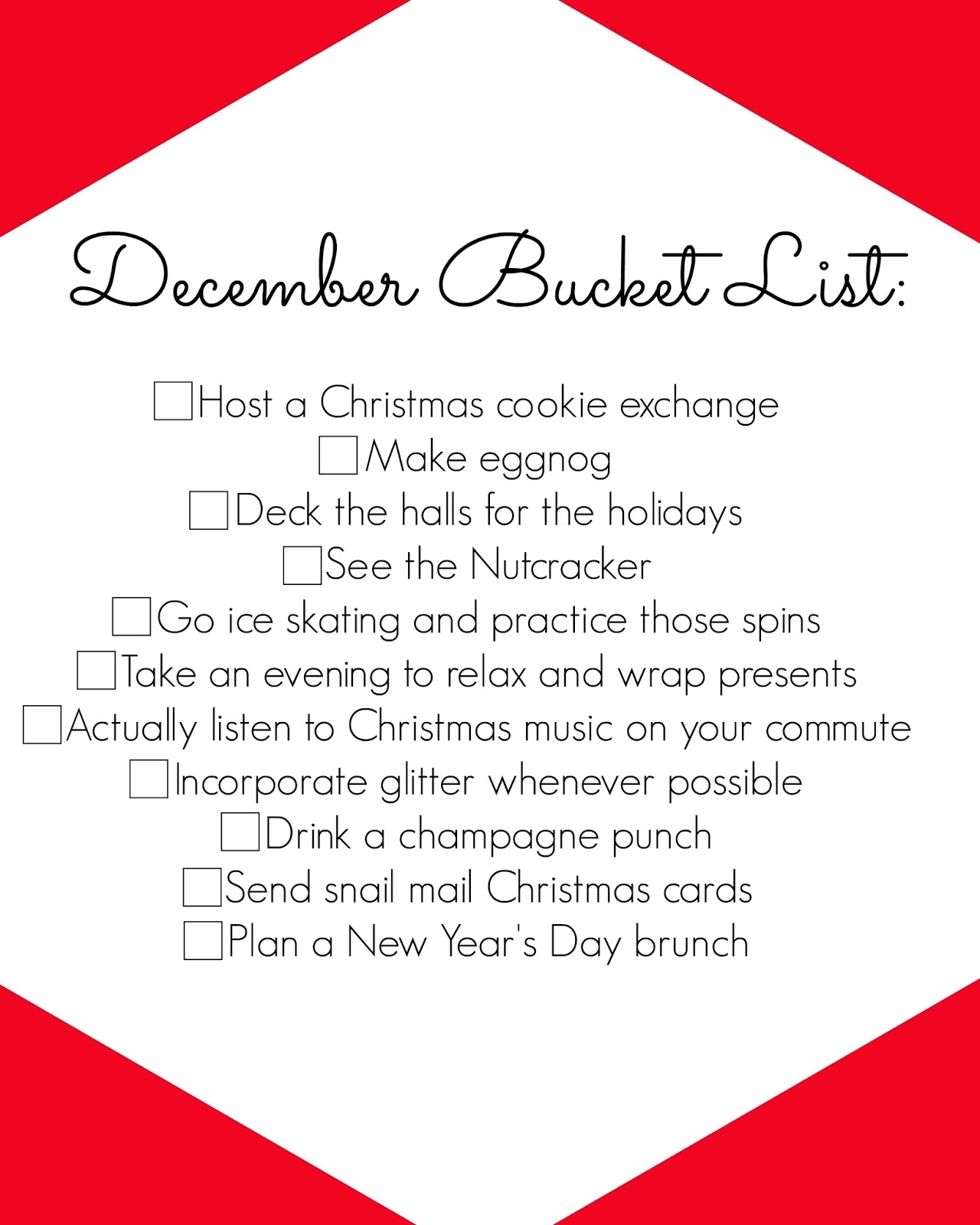 December Bucket List C est Bien By Heather Bien