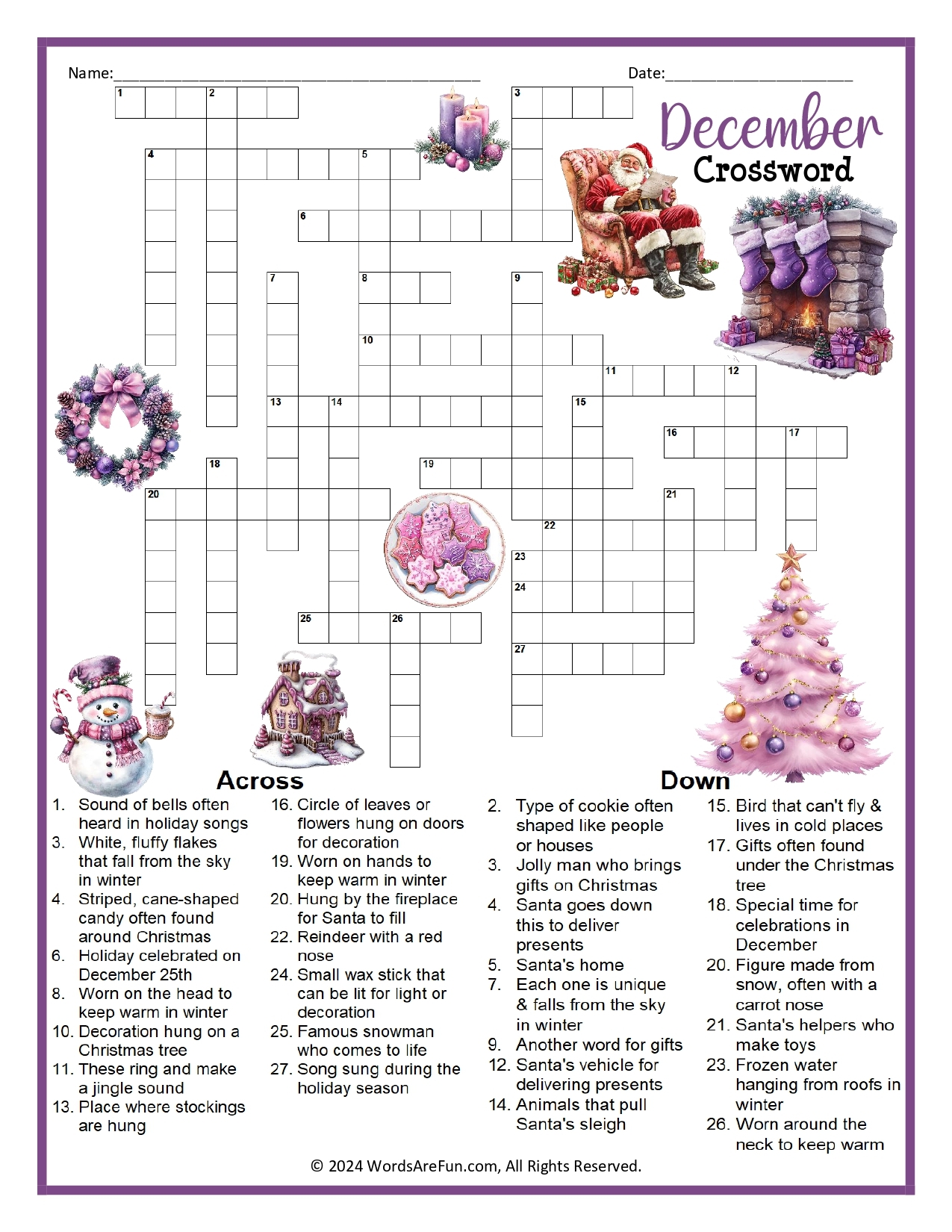 December Crossword Puzzle December Crossword Puzzle