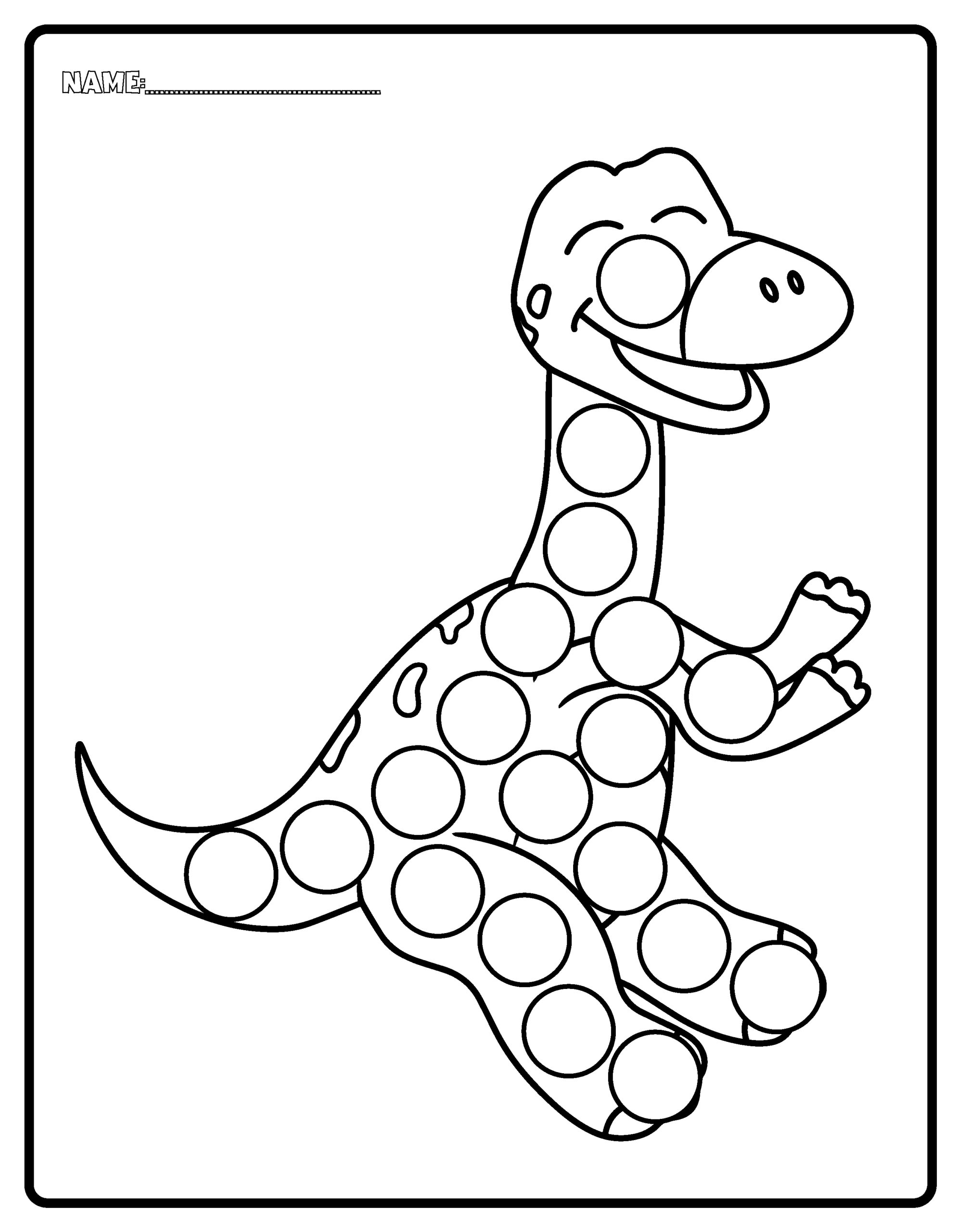 Dino Dots Fun And Easy Dot Marker Coloring Pages For Kids Made By Teachers