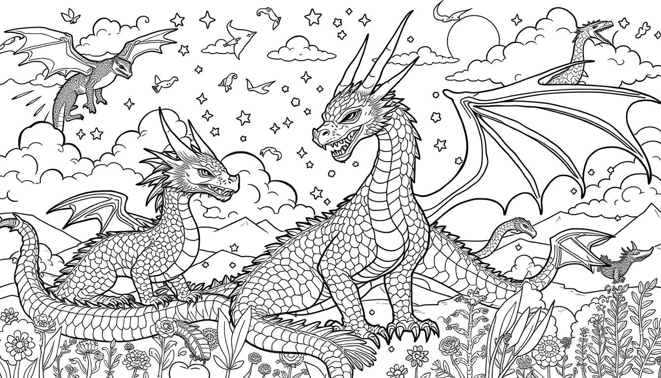 free dragon coloring pages printable