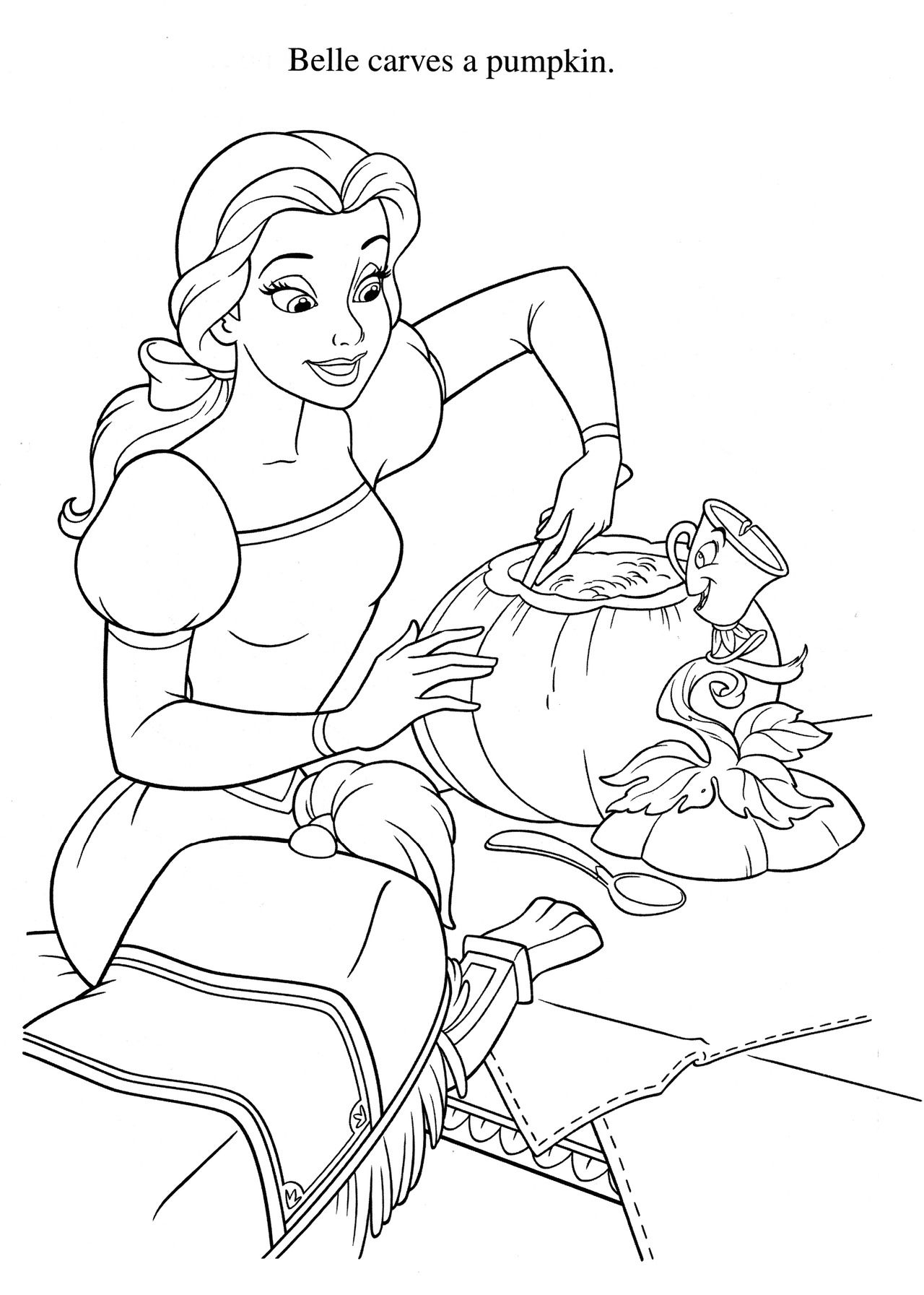 princess belle coloring pages