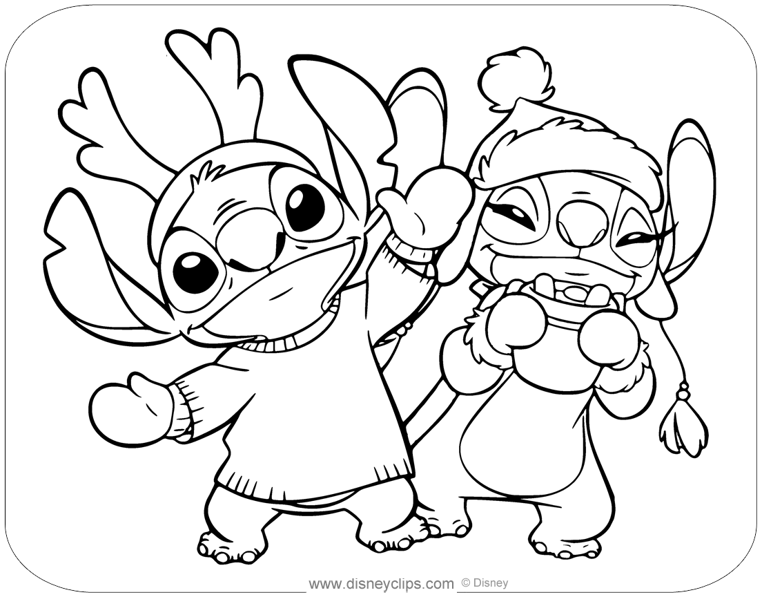 stitch and angel coloring page