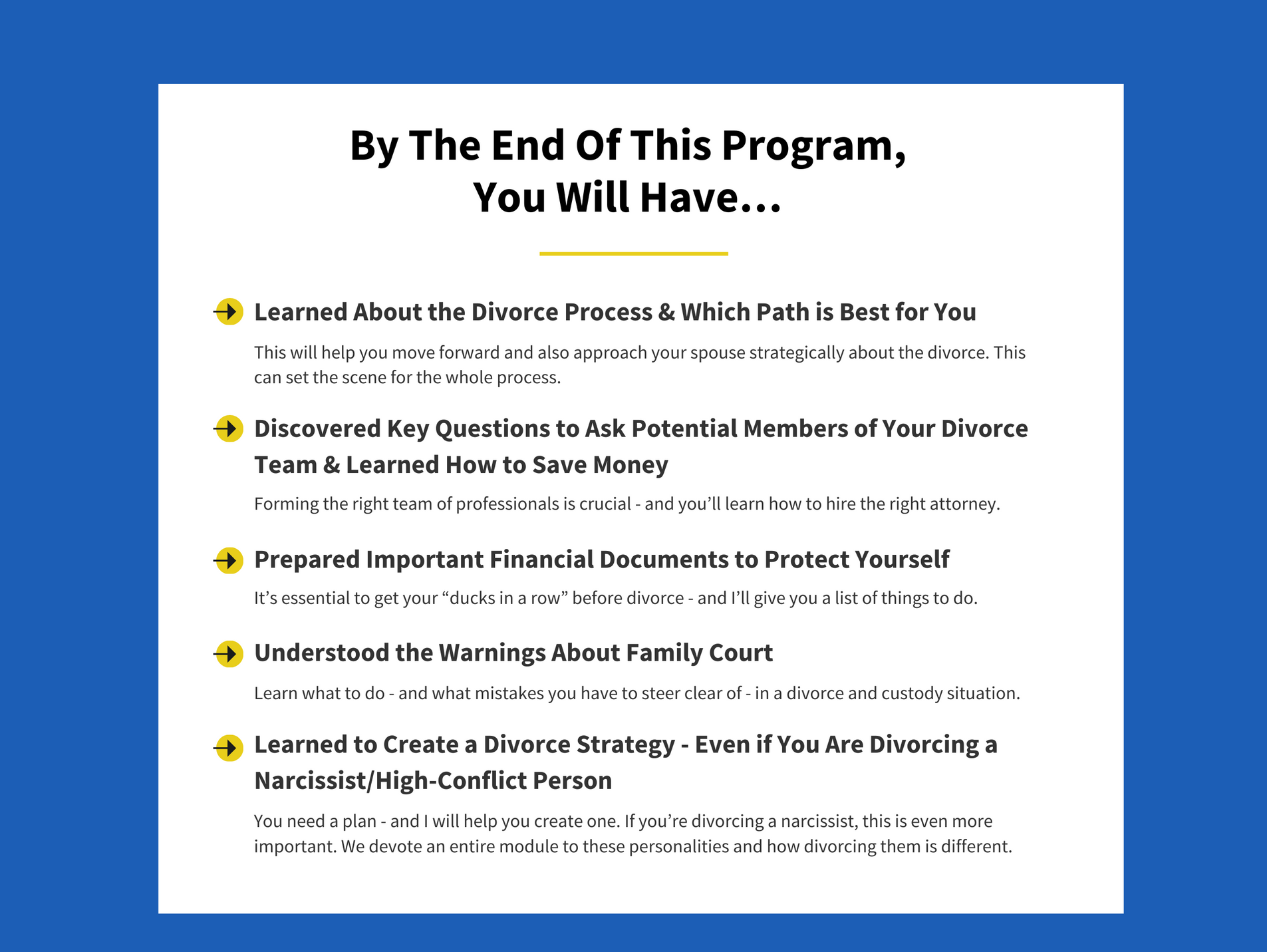 divorce list of things to do