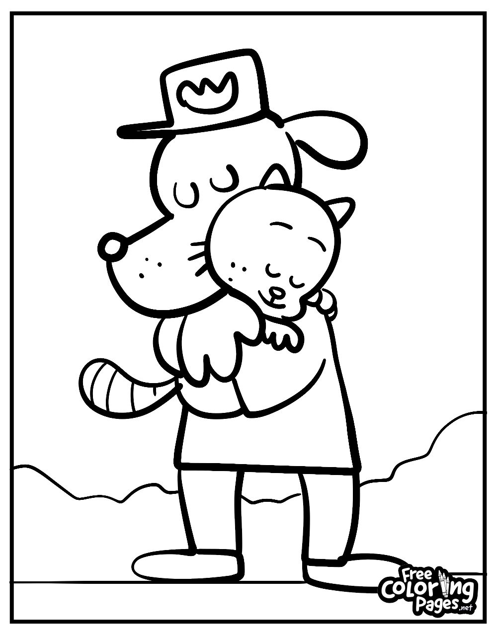 Dog Man Coloring Pages Free Coloring Pages