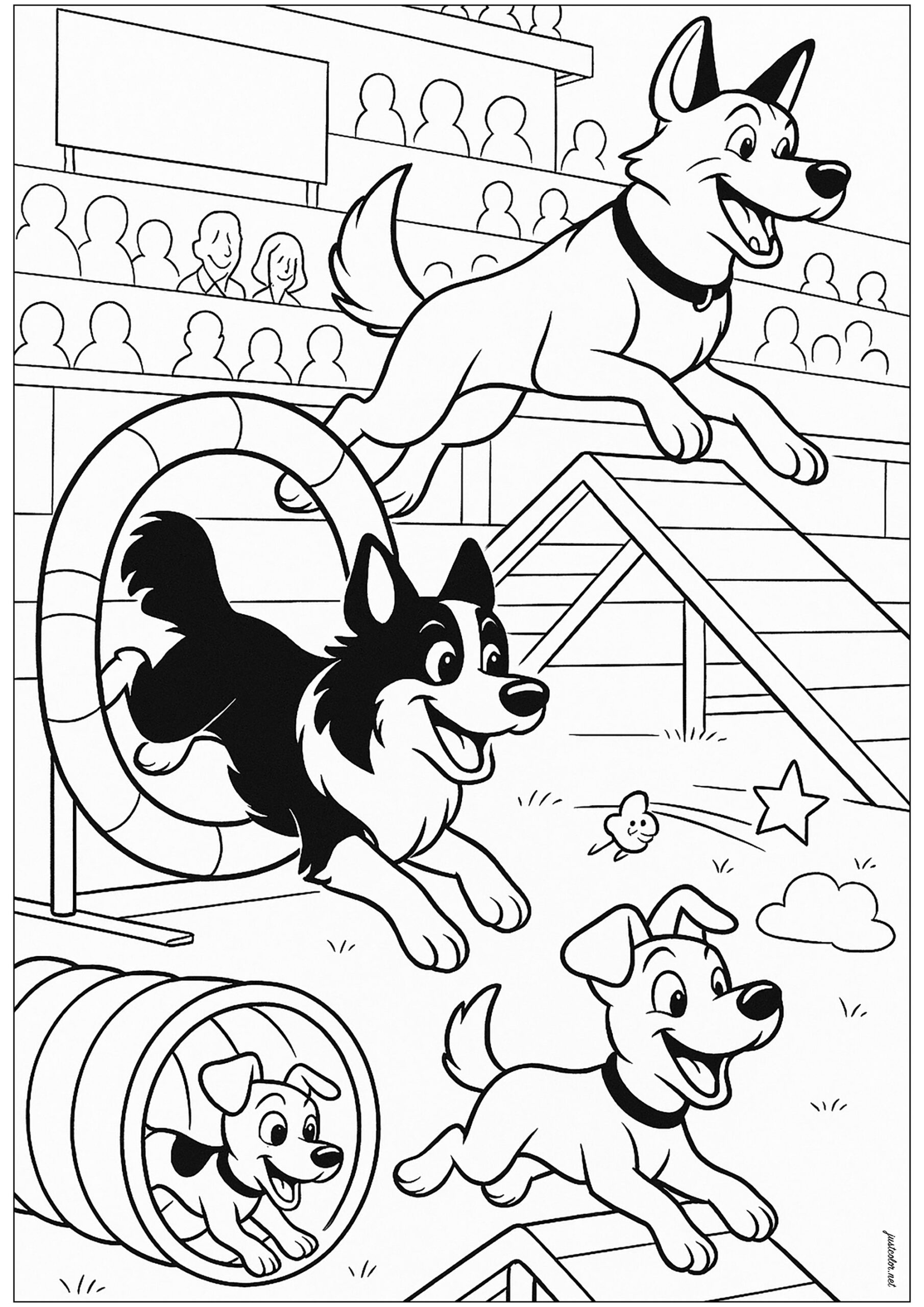 coloring page of a dog