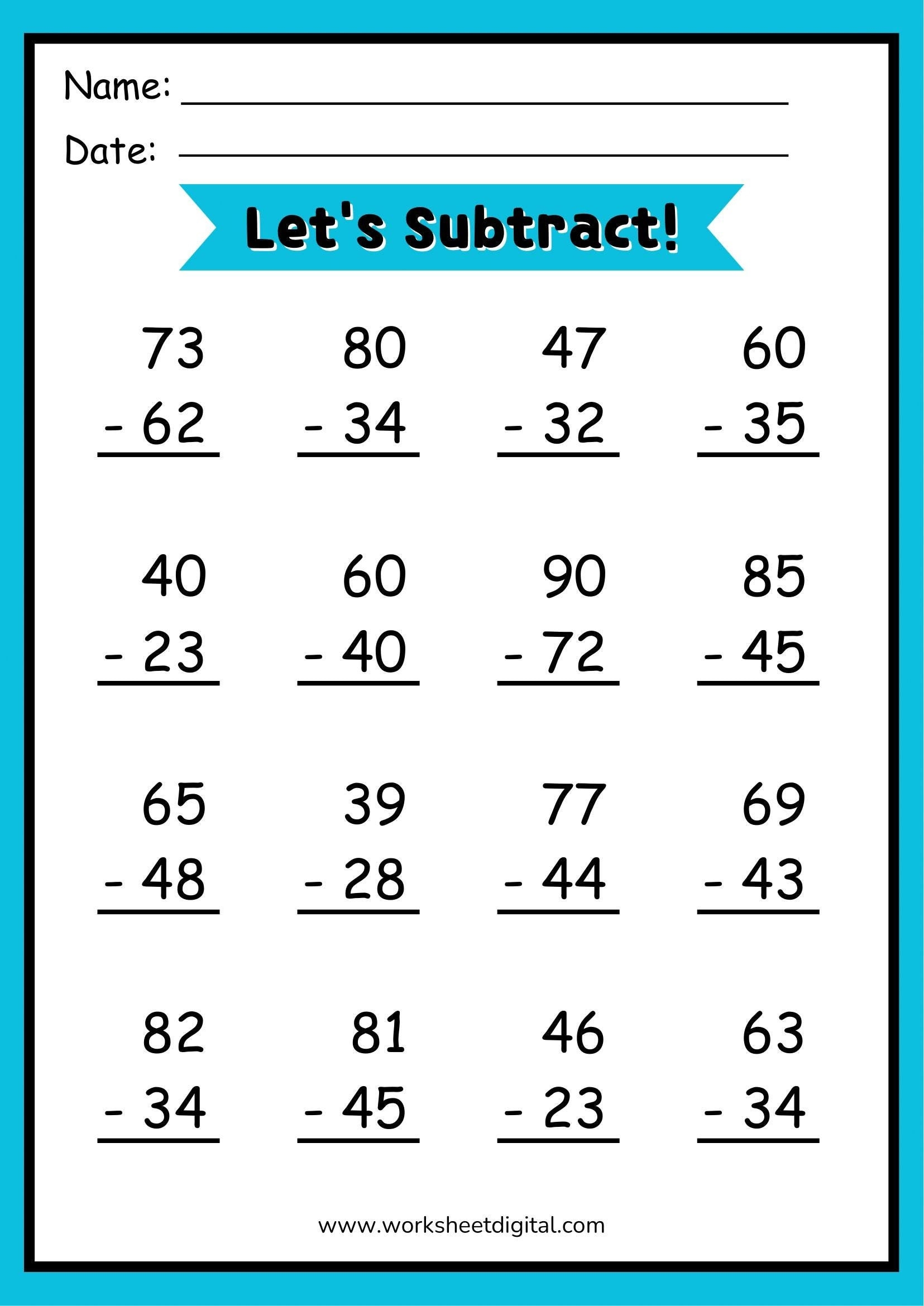 subtraction worksheets with regrouping