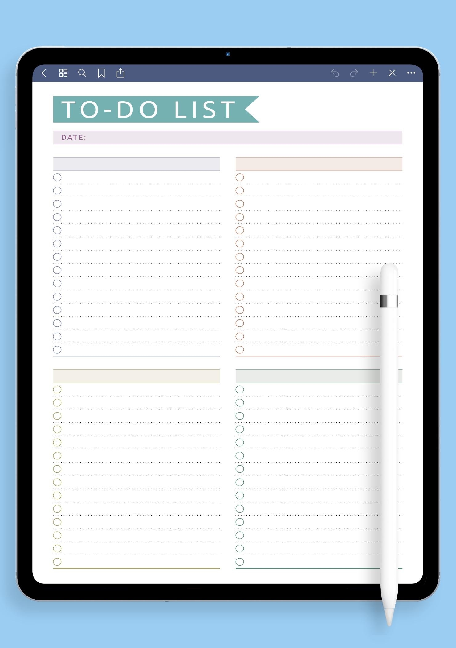 goodnotes to do list template