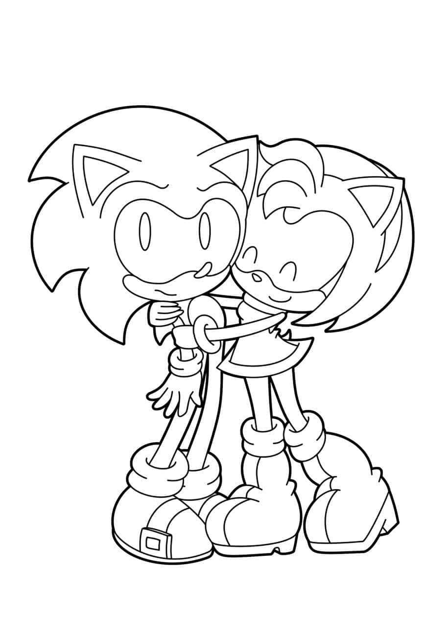 amy and sonic coloring pages