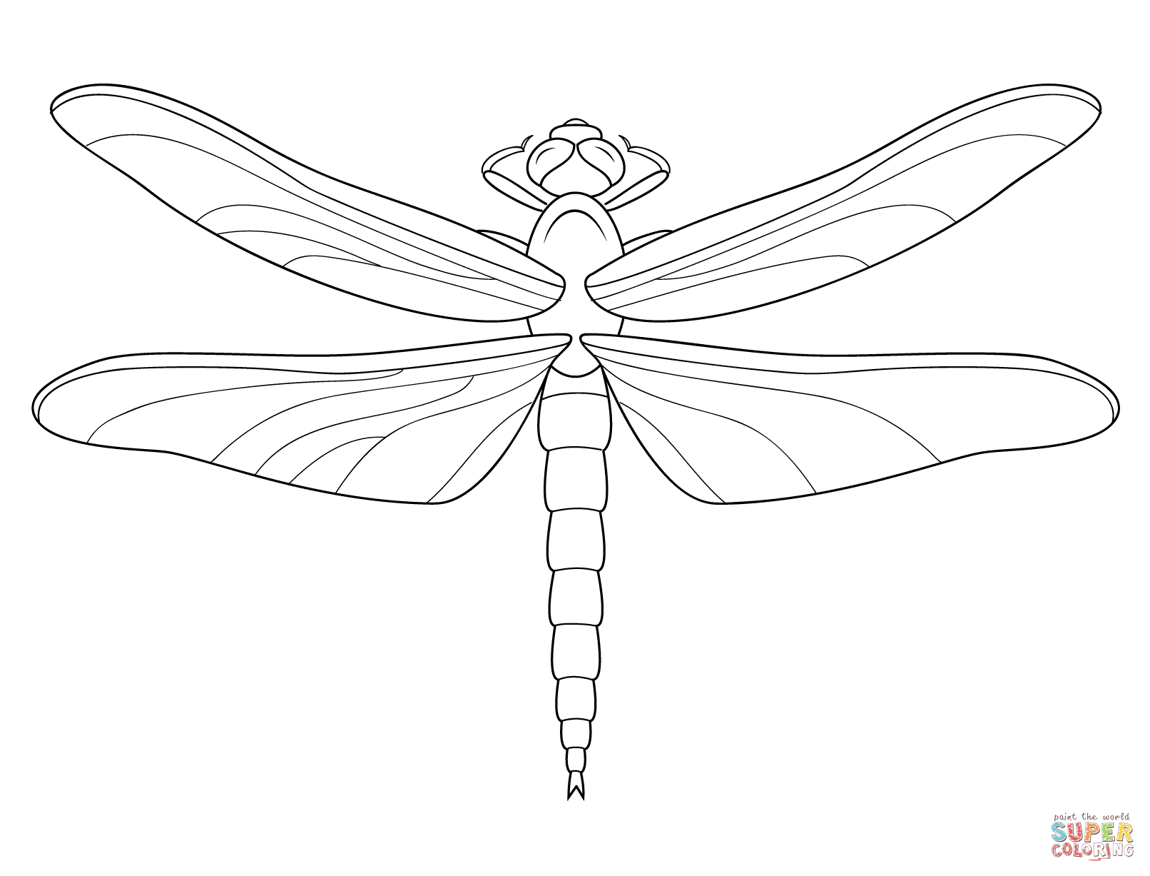 coloring page of a dragonfly