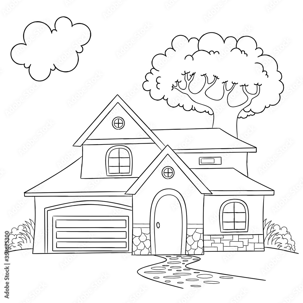 coloring pages a house