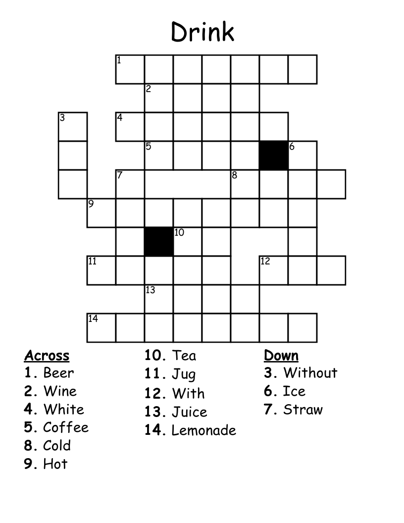 Drink Crossword WordMint