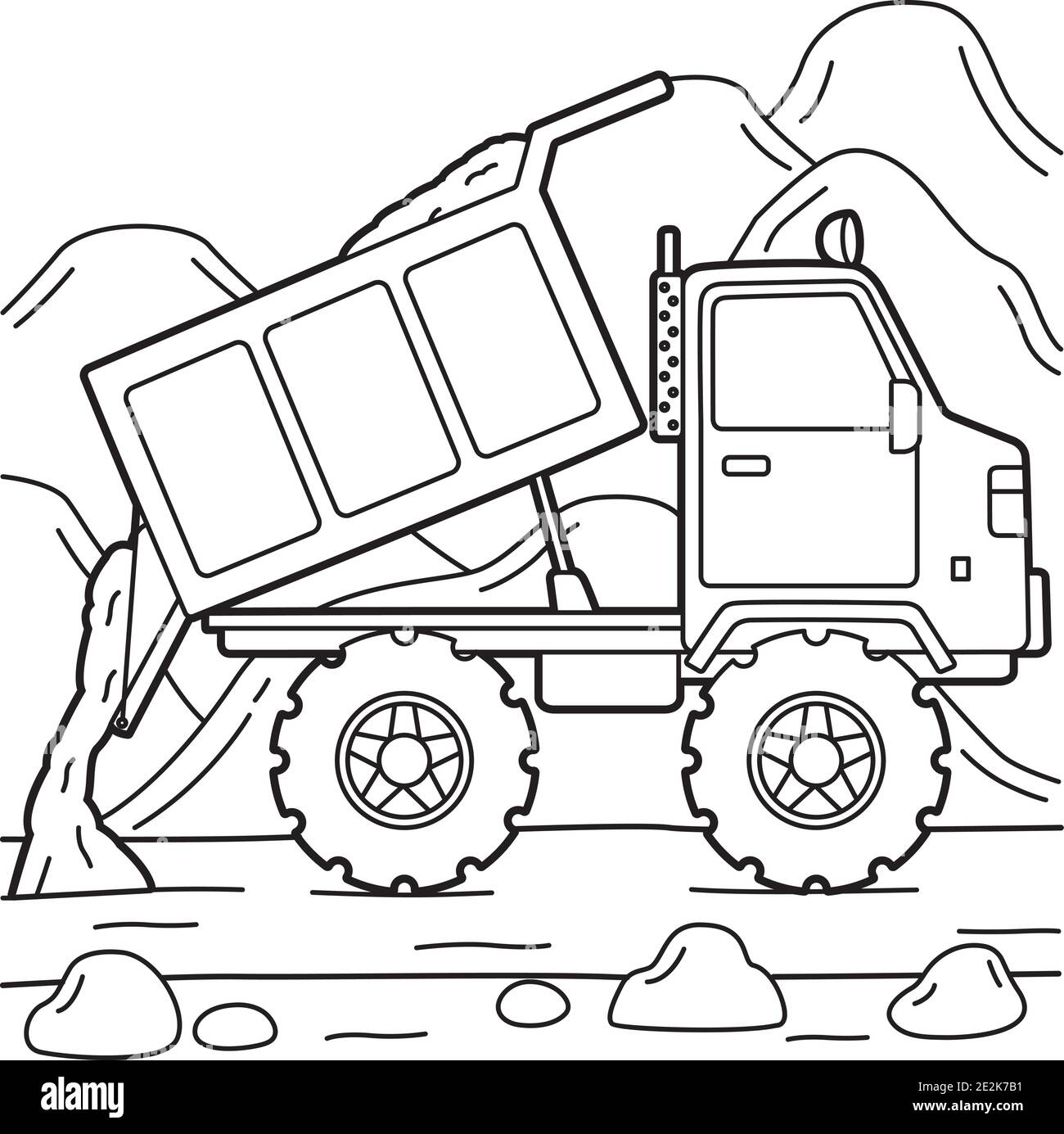 dump truck coloring page