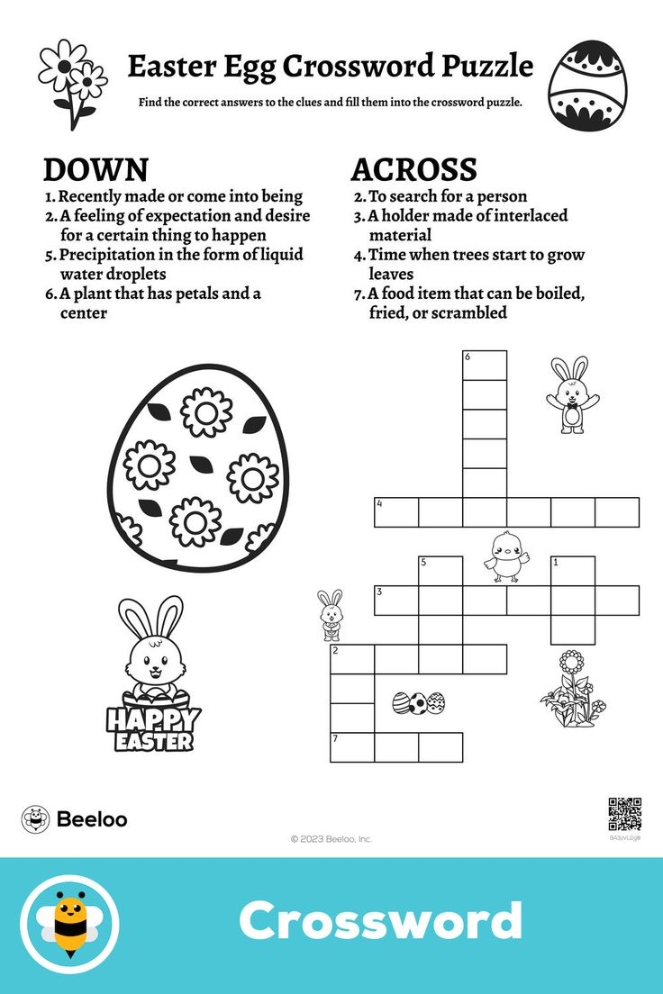 Easter Egg Crossword Puzzle Easter Egg Crossword Puzzle