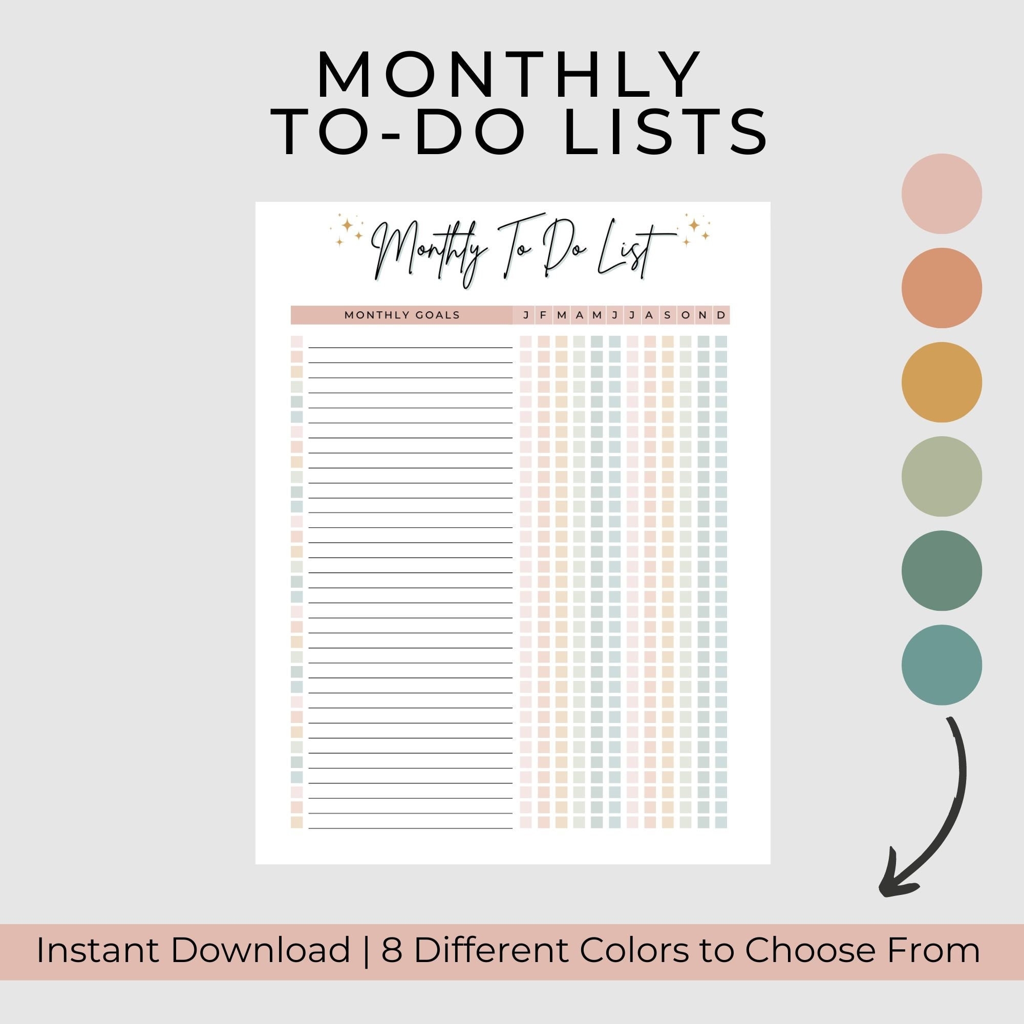 Editable Monthly To Do List Template Editable Monthly To Do List Etsy Editable Monthly To Do List Template Editable Monthly To Do List Etsy