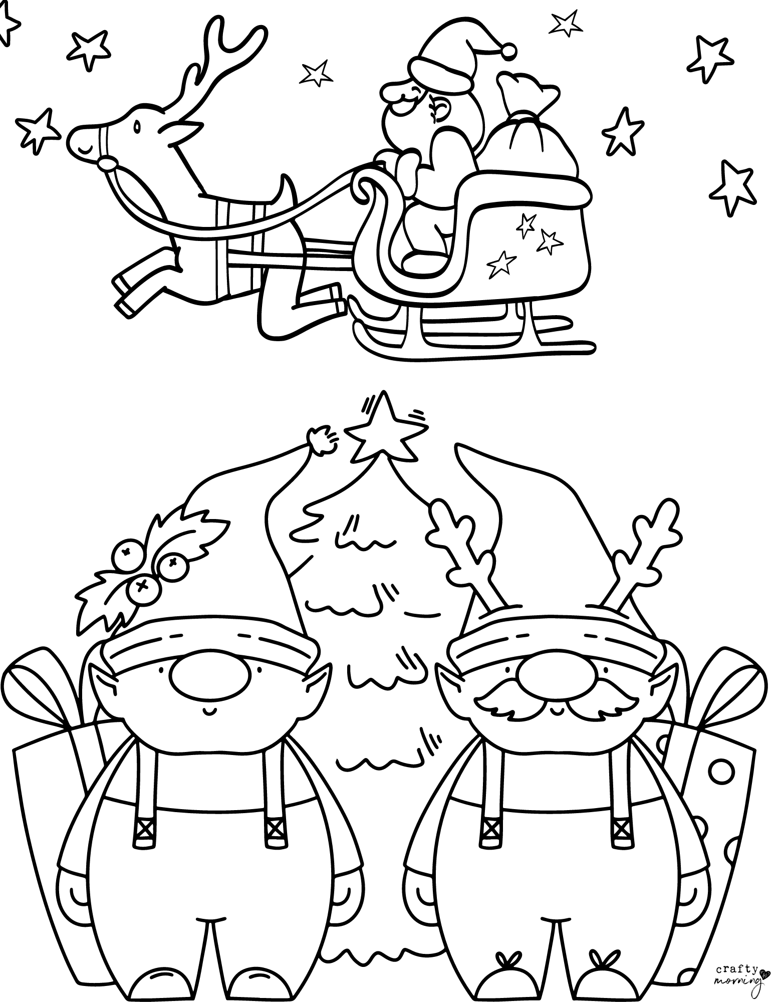 coloring pages elves
