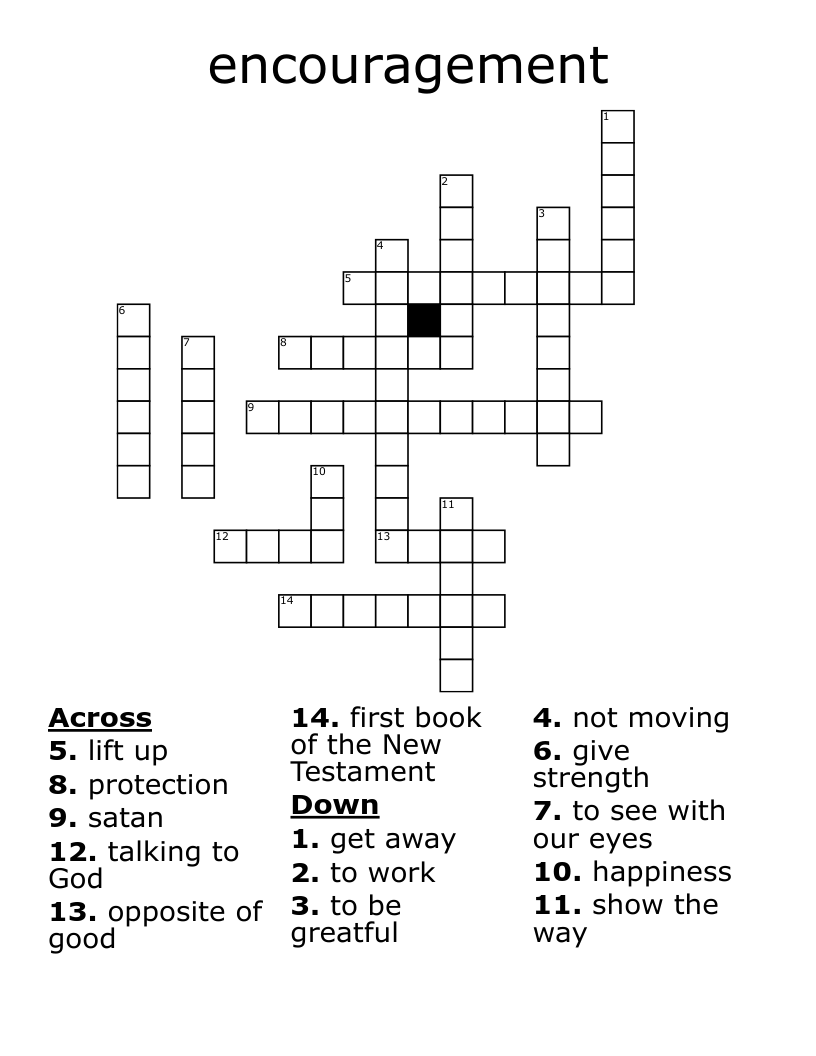 Encourage 2 Words Crossword Clue Printable Holiday Calendar