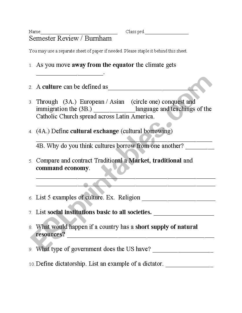 English Worksheets 6th Grade Social Studies Final Worksheets Library