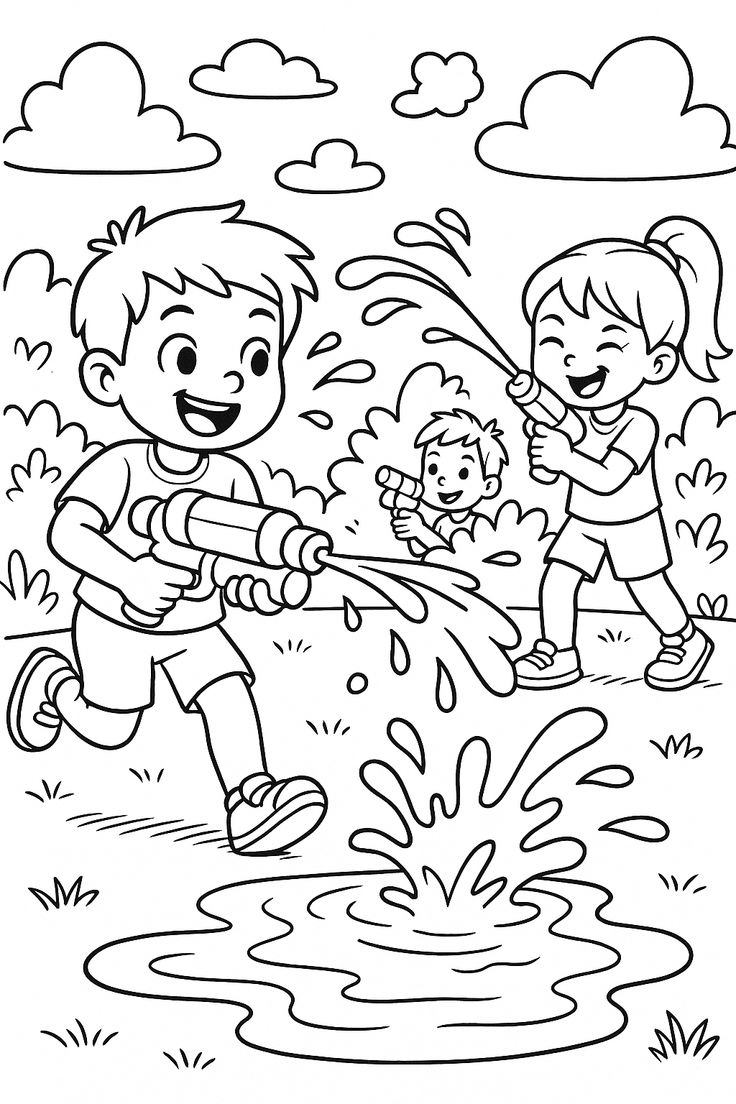 Epic Water Battle Coloring Pages For Kids Free Printable Fun 