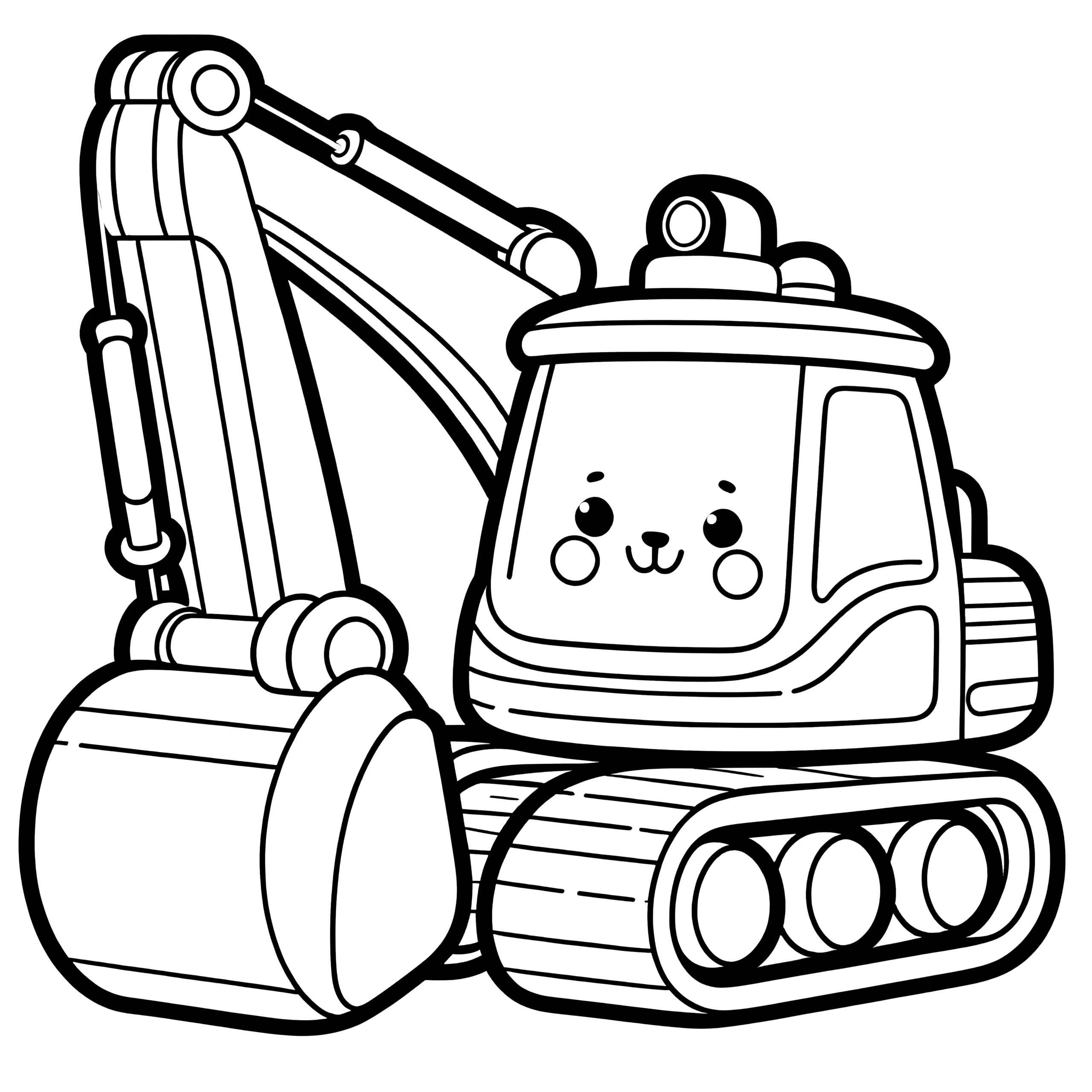 excavator coloring page