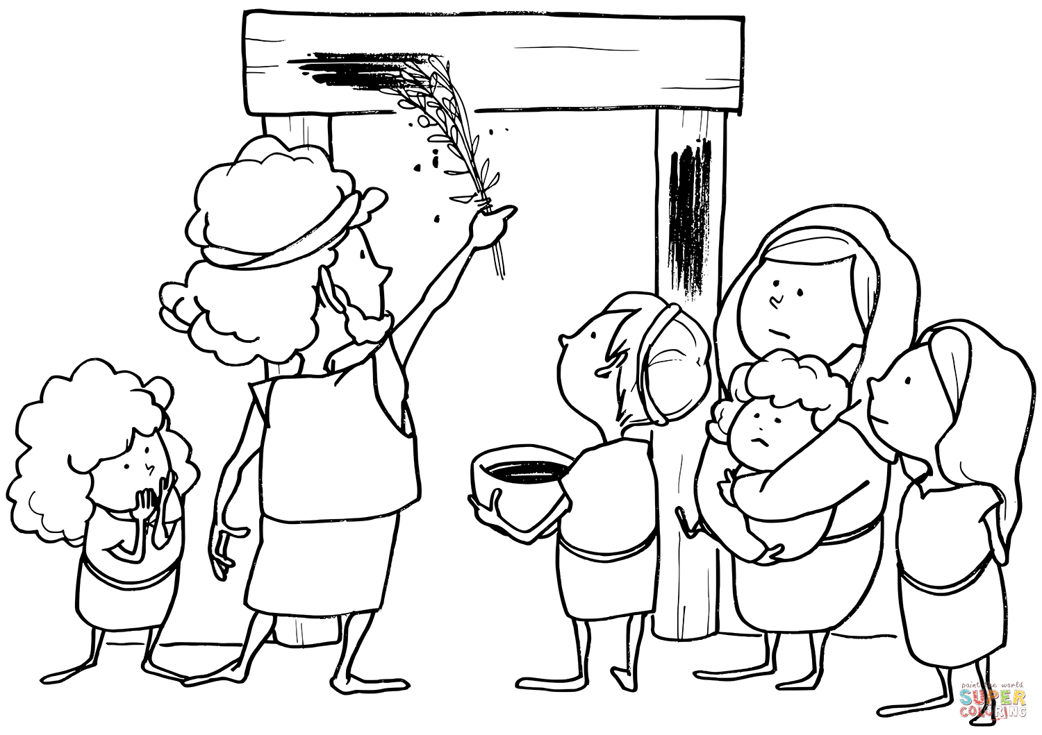 Exodus 12 7 Passover Coloring Page Free Printable