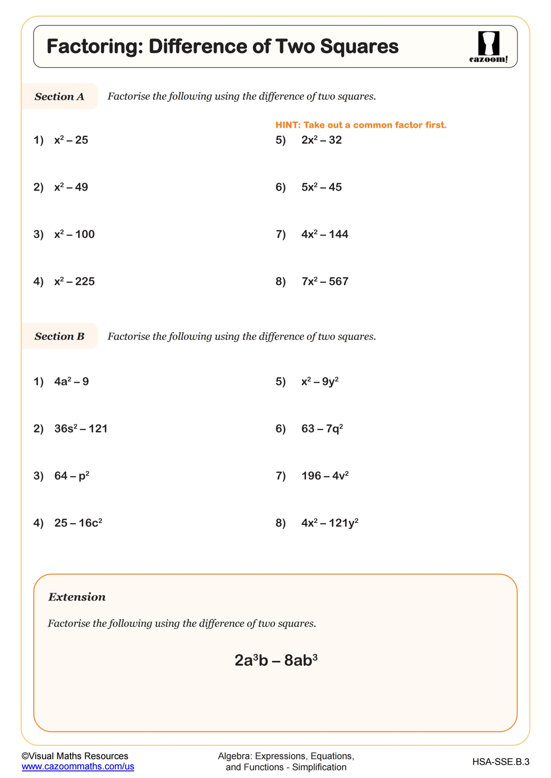 worksheets on factoring trinomials