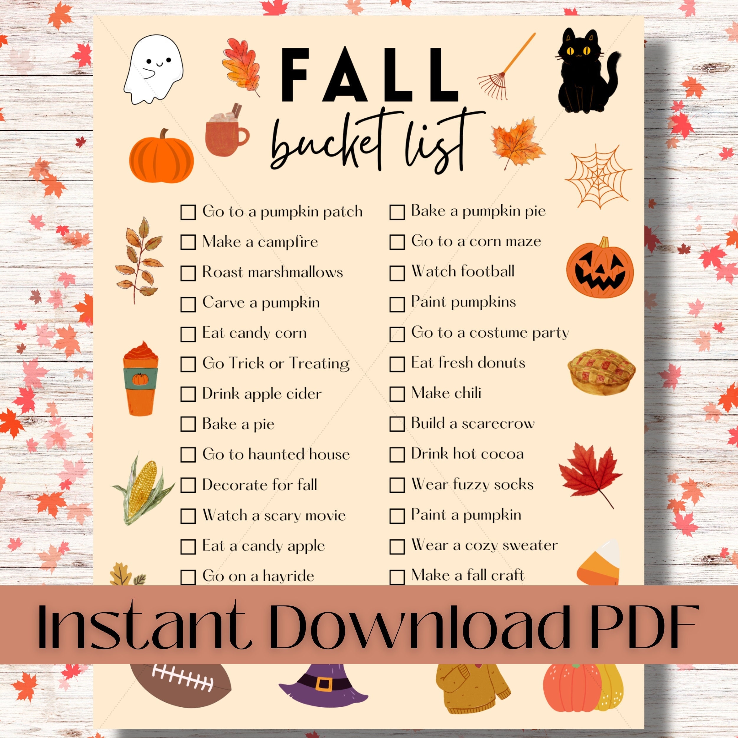 Fall Bucket List For Families Fall Bucket List Printable Editable Template For Fall Activities Fun Things To Do In The Fall Etsy
