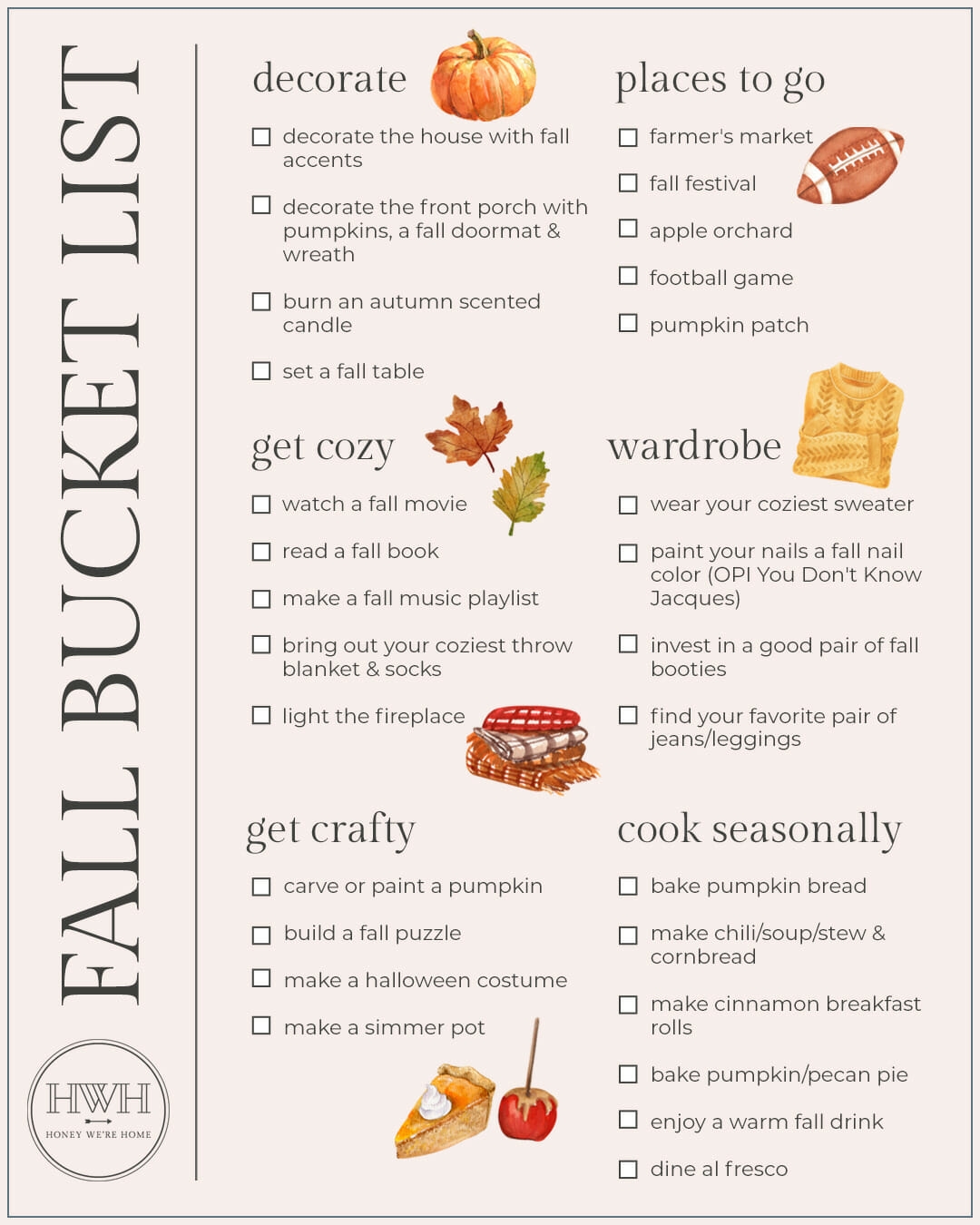 Fall Bucket List Honey We re Home
