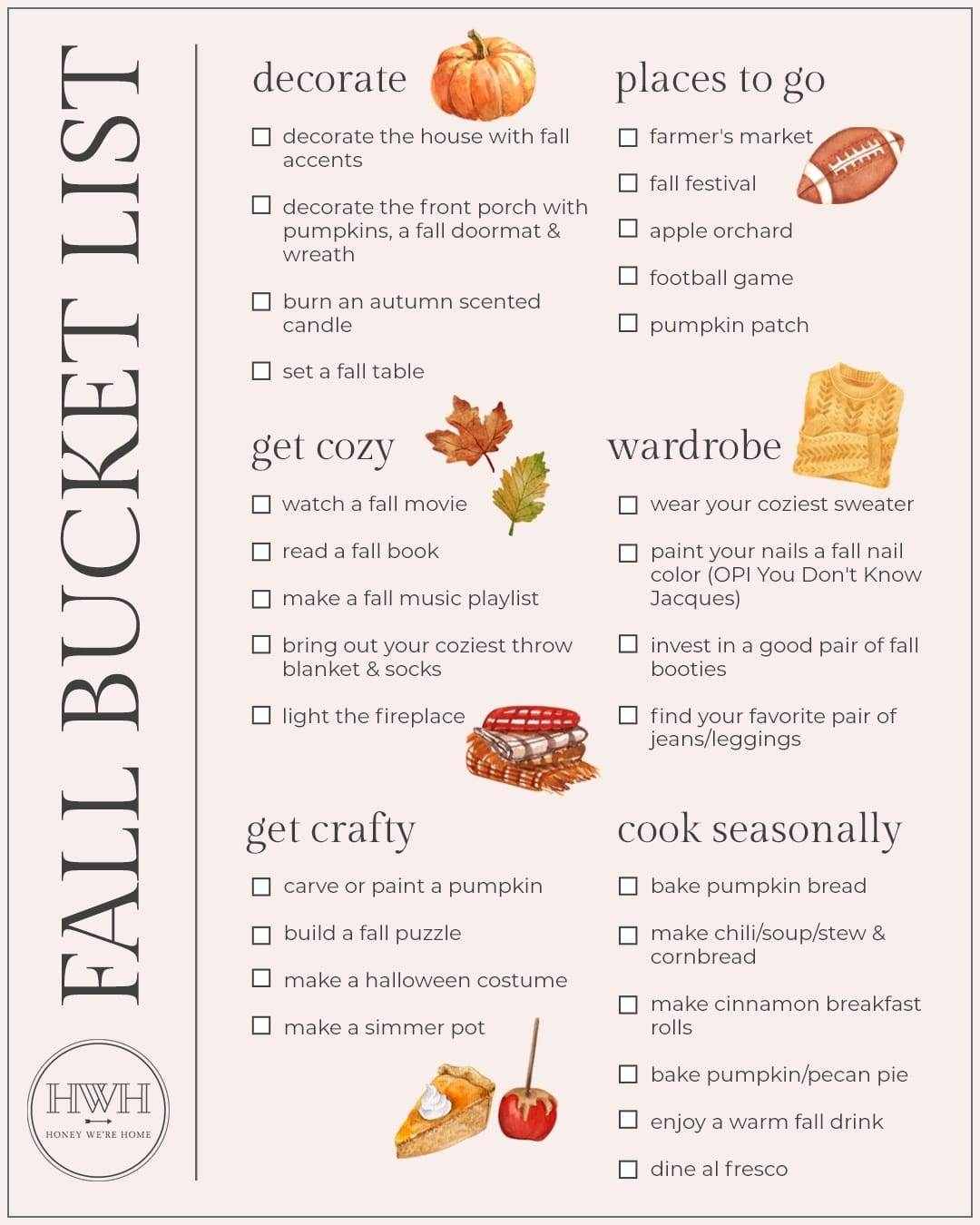 Fall Bucket List Honey We re Home