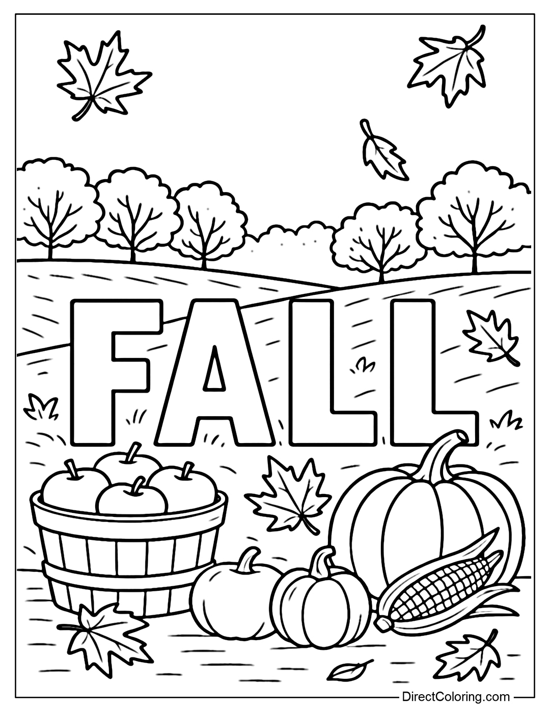 fall coloring pages free