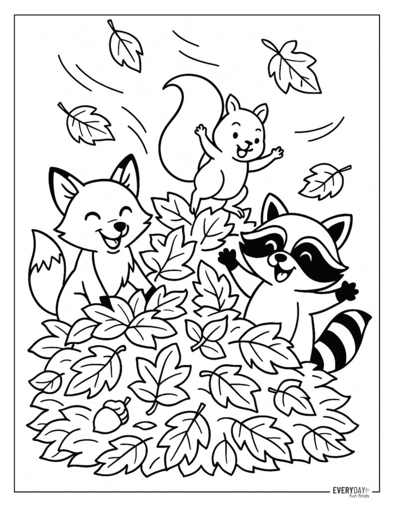 fall leaves coloring pages