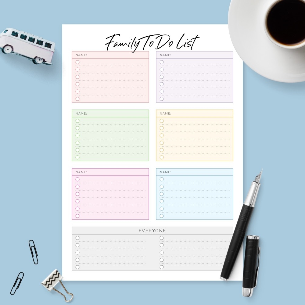 Family Household Organizer amp To Do List Template Printable PDF