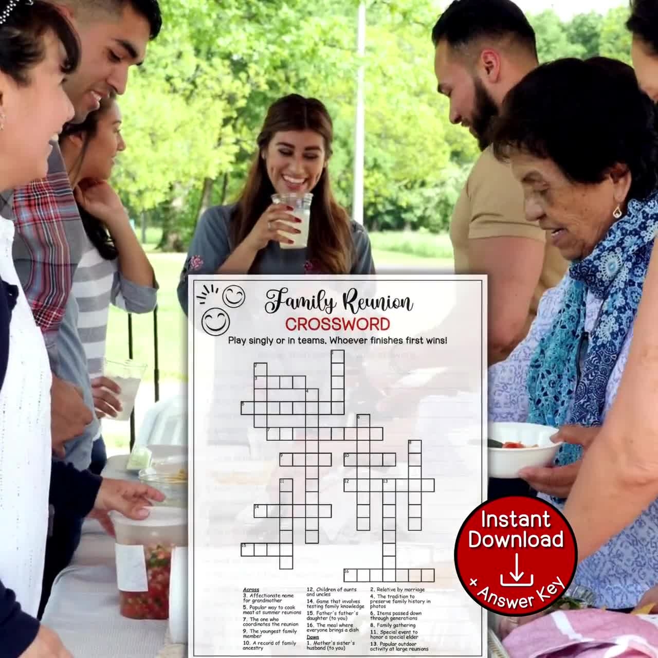 Family Reunion Crossword Puzzle Game Family Summer Gathering Family Gathering Games Family Reunion Activities Family Group Activity Etsy Canada