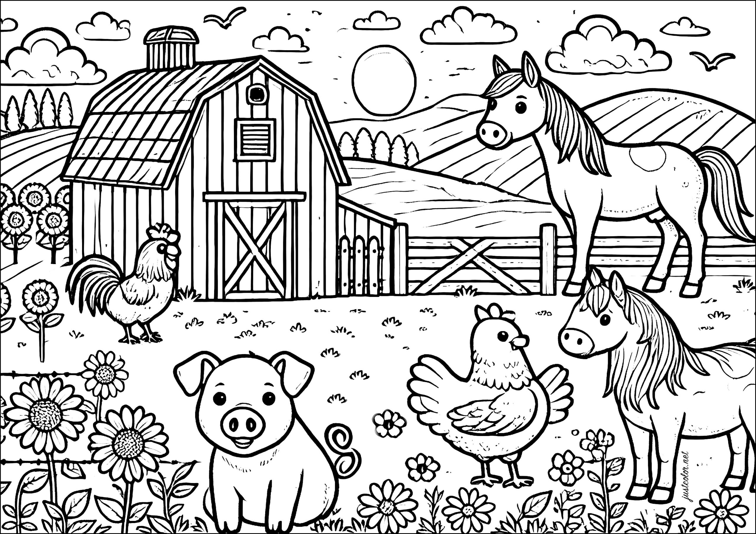 farm animals coloring pages