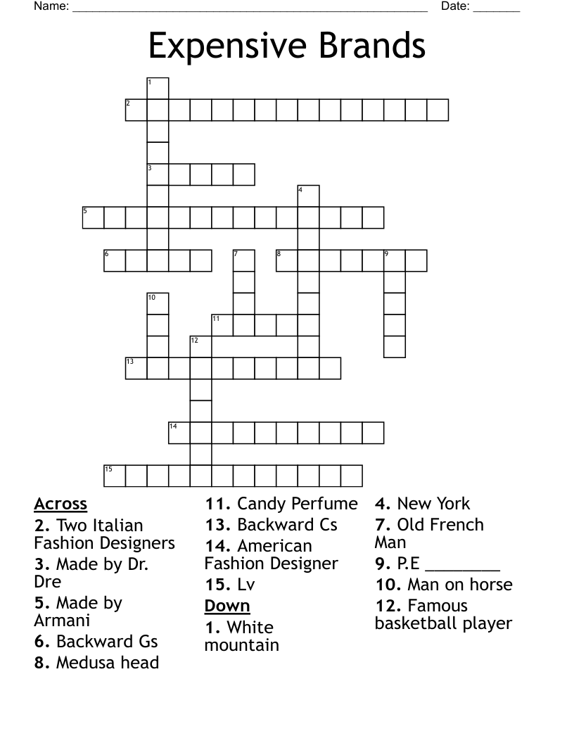 designer gucci crossword clue