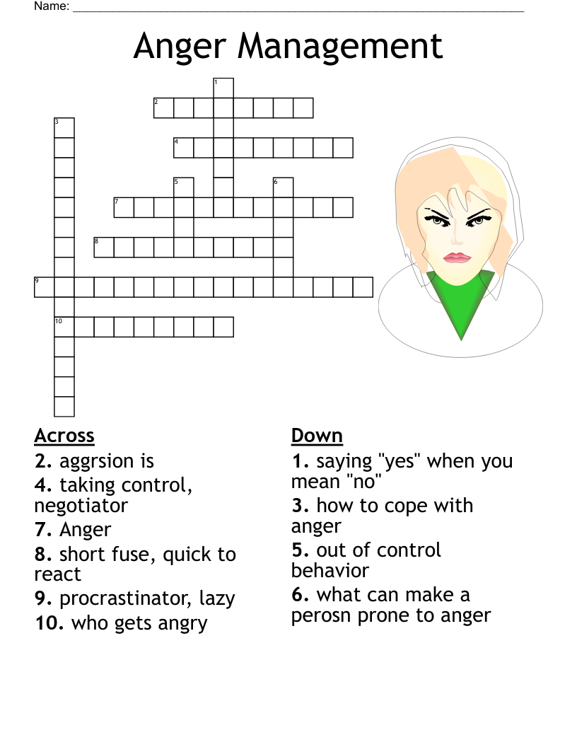 Fear Anger Crossword WordMint