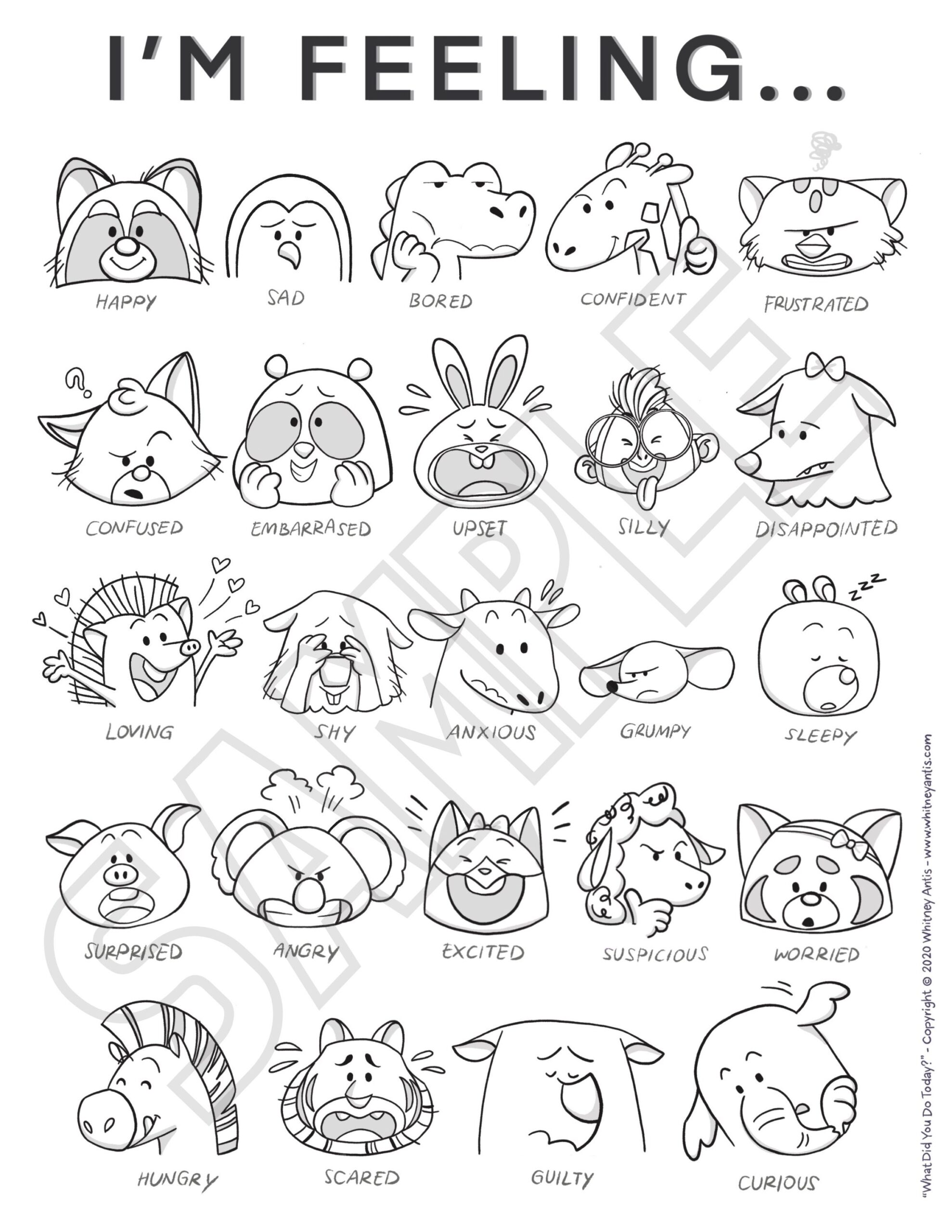 Feelings Coloring Sheet Printable Digital Download Social emotional Learning Emotions Kids Homeschool Teacher Growth Mindset Etsy